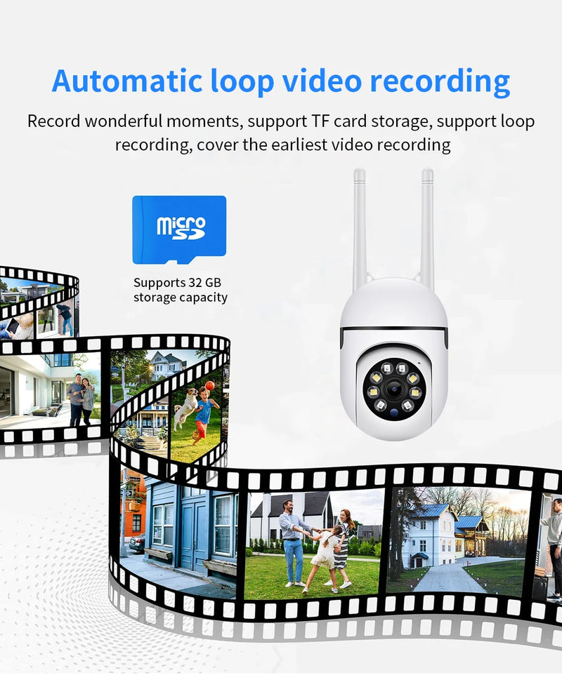 Caméra Surveillance WiFi 8MP — PTZ 4X Zoom Audio Bidirectionnel Vision Nocturne