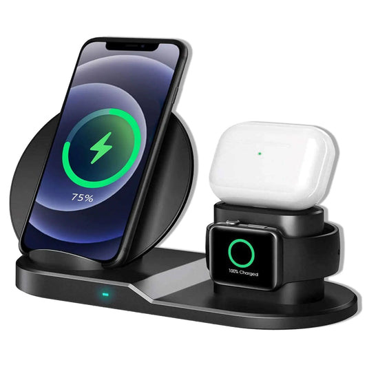 Station de Charge Sans Fil Rapide 3 en 1, Chargeur 10W pour Iphone, Apple Watch et Airpods