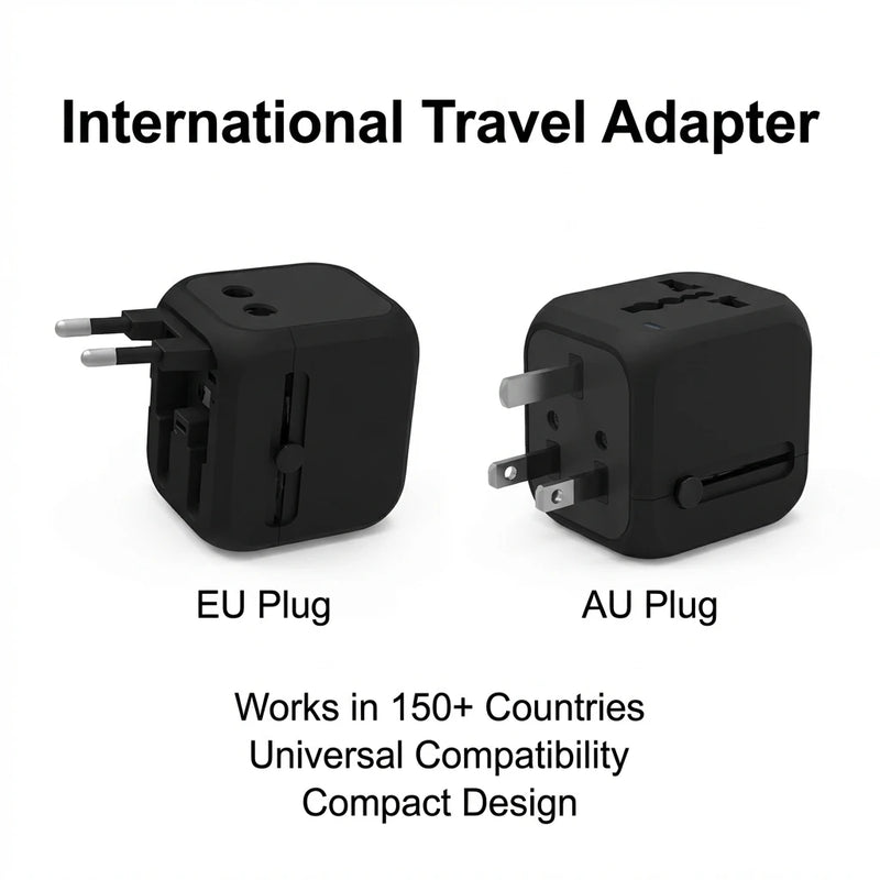 Adaptateur Voyage Universel — Chargeur Mural USB & USB-C Tout-en-Un