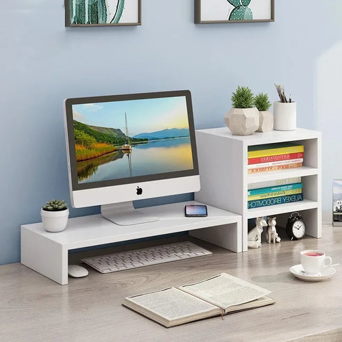 Rehausseur Écran Bureau avec Rangement — Support Moniteur Organisateur