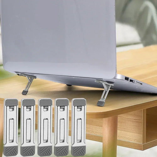 Support Laptop Pliable Aluminium — Mini Rehausseur 3 Hauteurs