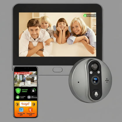 Caméra de Surveillance WiFi 3MP Intérieur Extérieur — Compatible Assistants Vocaux