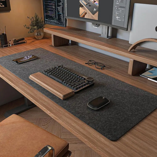 Grand Tapis de Souris Gaming en Feutre de Laine — Antidérapant, Bureau et Clavier