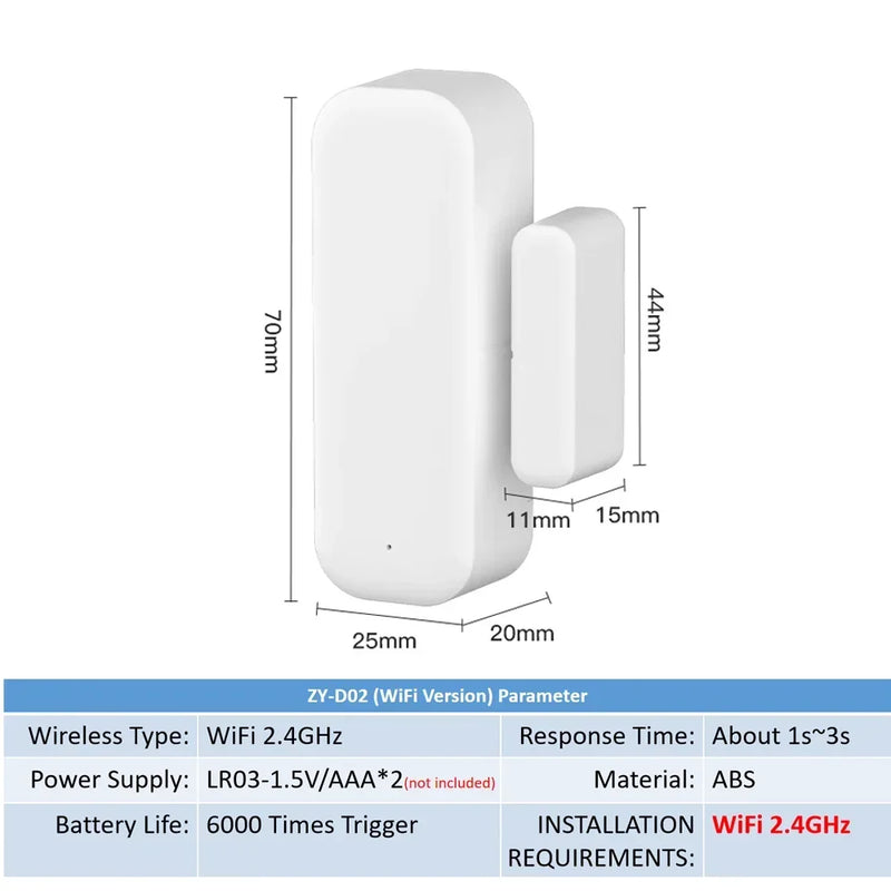Capteur de Porte & Fenêtre WiFi — Détecteur d'Ouverture Connecté